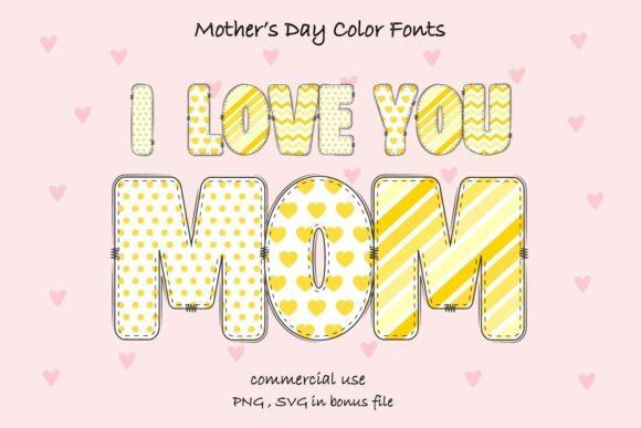 Beautiful Color Fonts for Mother's Day Design