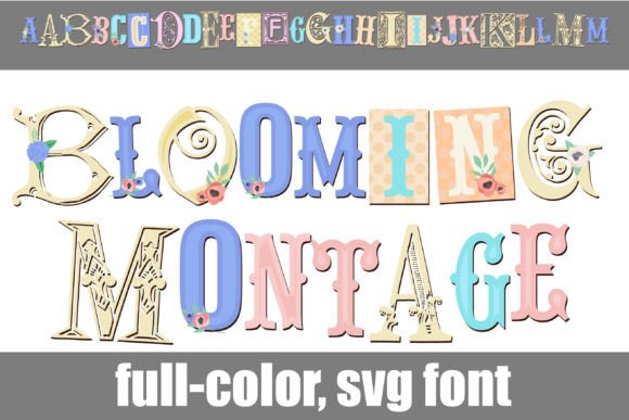 Blooming Montage: Elevate Your Visual Design with Full-Color Typography
