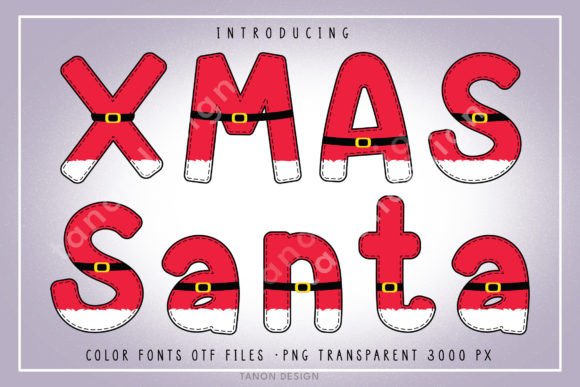 Elevate Holiday Designs with Vibrant Xmas Santa Typography