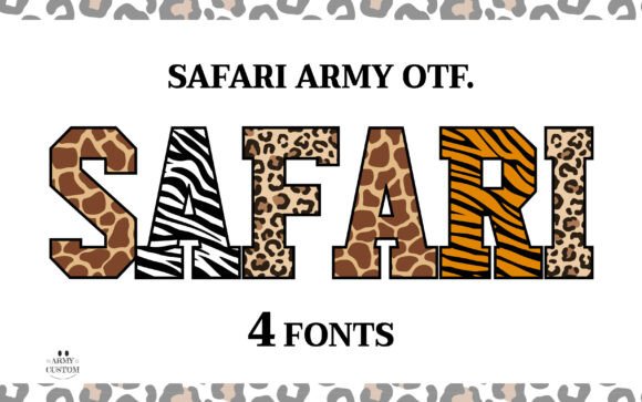 Giraffearmy Safari Army Bundle: Bold Typography for Wild Designs