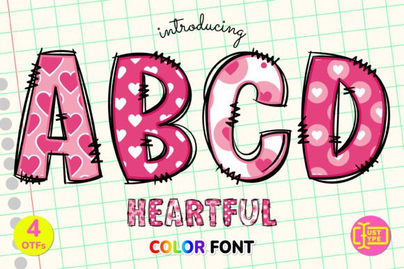 Heartful: Elevate Valentine's Designs with Artisan Color Fonts