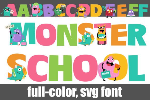 Monster School: A Playful SVG Font for Creative Design