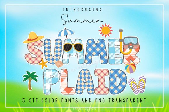 Summer Plaid: Vibrant Color Fonts for Creative Designs